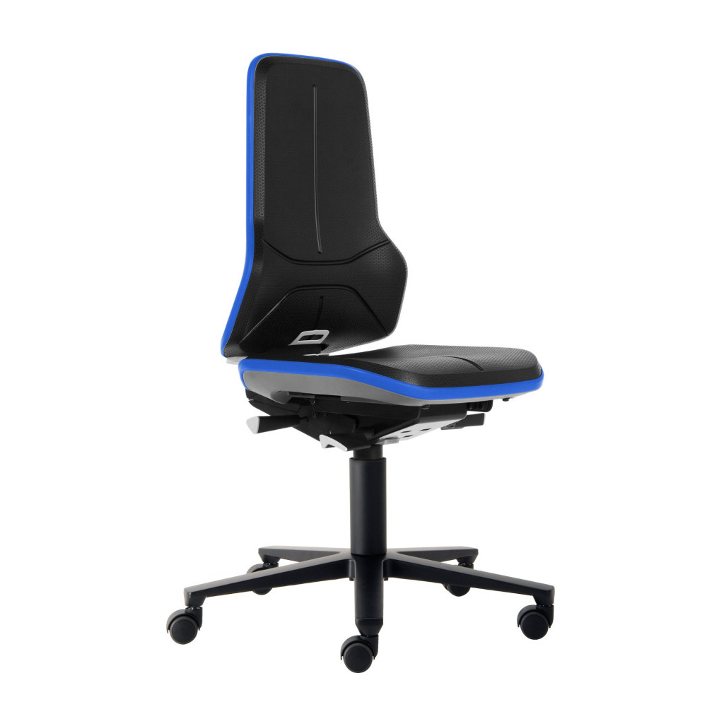 BIMOS Neon 2 Arbeitsstuhl, Synchrontechnik, Ergonomiepaket, Flexband Blau, Integralschaum Polsterelement Grau 9573 3277 9588 2002