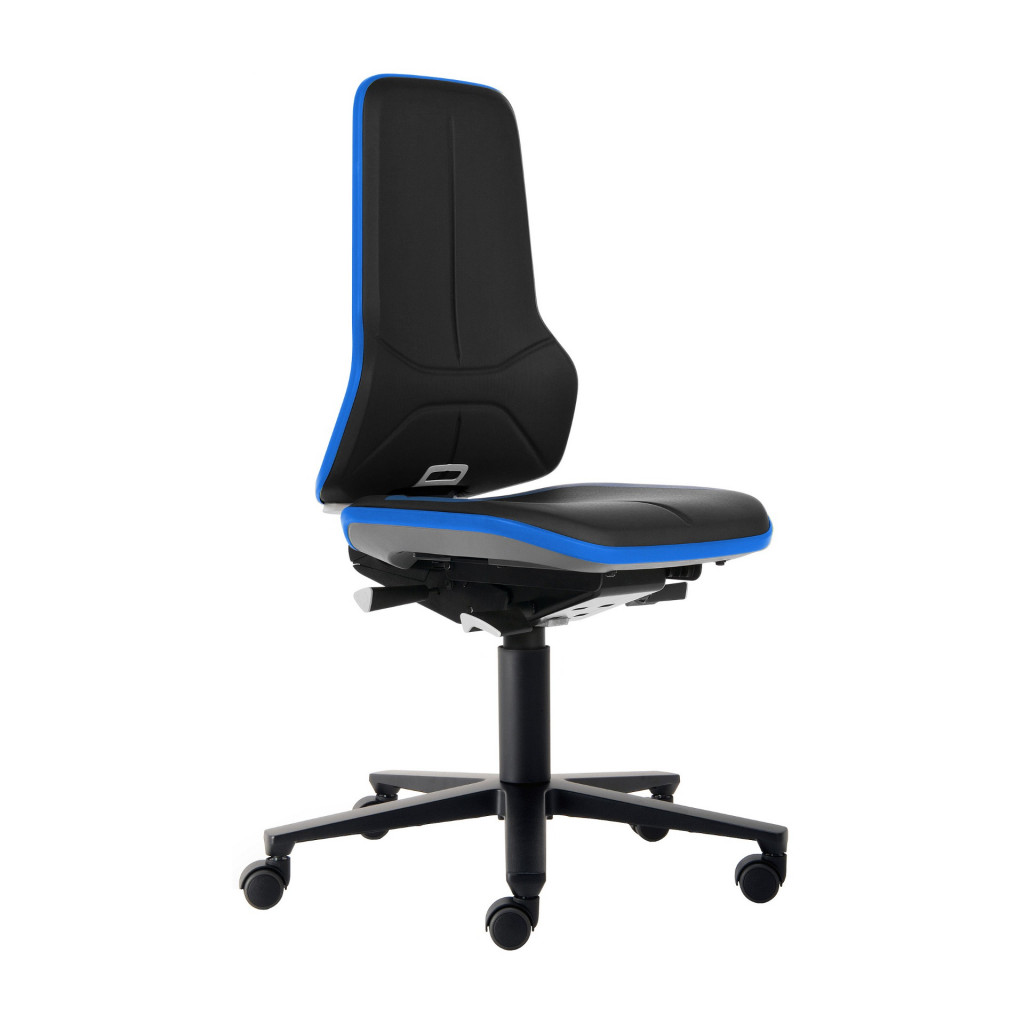 BIMOS Neon 2 Arbeitsstuhl, Synchrontechnik, Ergonomiepaket, Flexband Blau, Kunstleder Polsterelement Schwarz 9573 3277 9588 MG01