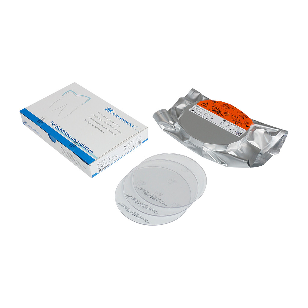 Das Produkt Erkodent Erkodur Tiefziehfolie klar, 0,5 mm, 20 Stück 521205 aus dem Global-dent online shop. 