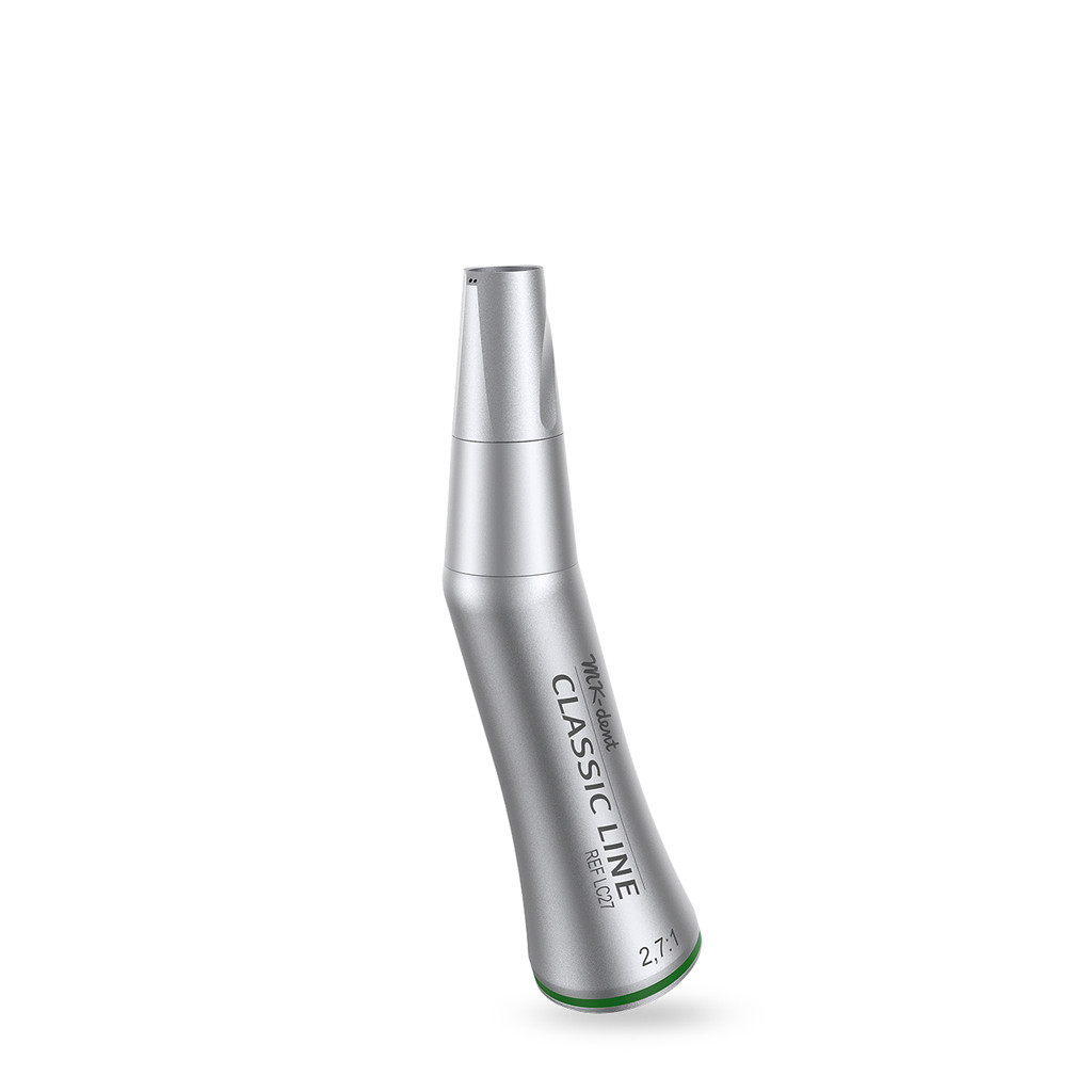 Das Produkt MK-dent Classic Line Winkelstückunterteil LC27,  2,7:1 Übertragung, grünes Winkelstückunterteil, ISO-Anschluss aus dem Global-dent online shop. 