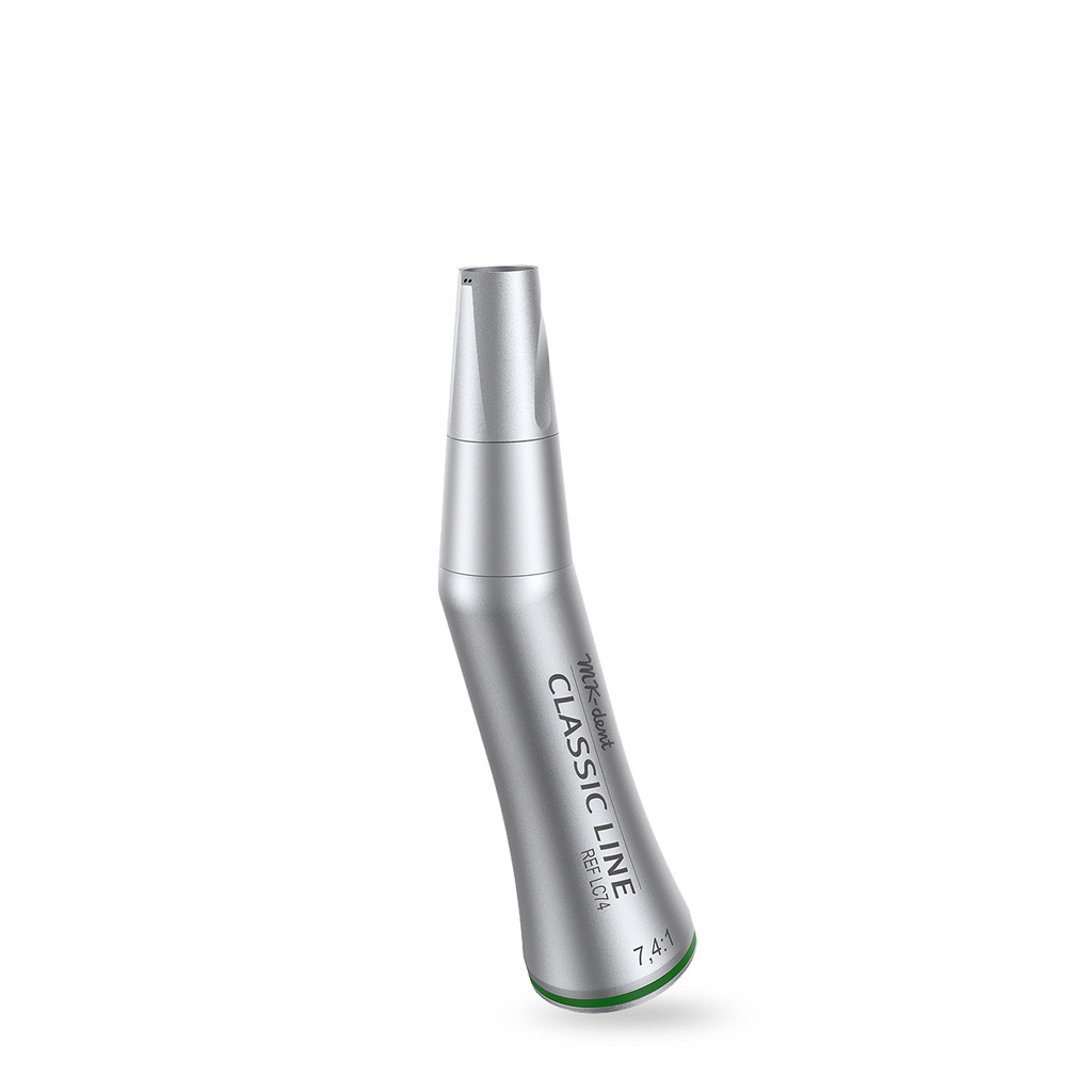 Das Produkt MK-dent Classic Line Winkelstückunterteil LC74,  7,4:1 Übertragung, grünes Winkelstückunterteil, ISO-Anschluss aus dem Global-dent online shop. 
